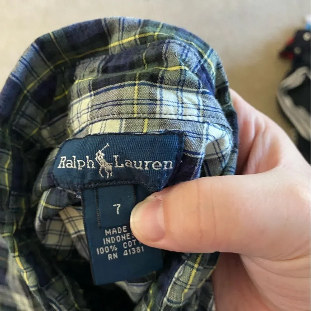 Boys Vintage Ralph Lauren Plaid Dress Shirt